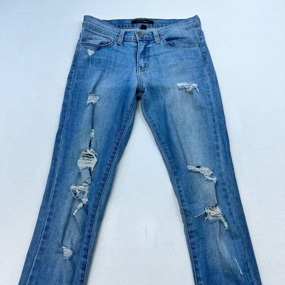 Flying Monkey Women’s Mid Rise Skinny Jeans Distressed Size 25 Waist - Picture 2 of 10